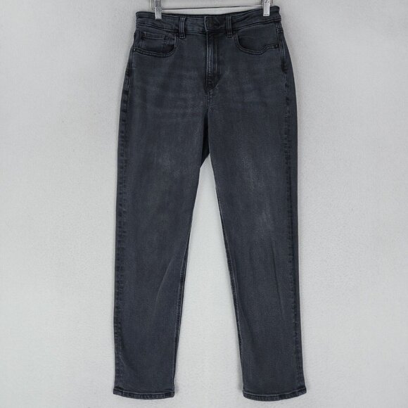 American Eagle Jeans Womens 6 Washed Black Mom Jean Stretch High Rise Denim - Picture 1 of 12